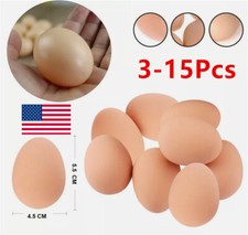 3-15X Plastic Fake Chicken Egg Poultry Layer Coop Hatching Simulation Dummy Egg