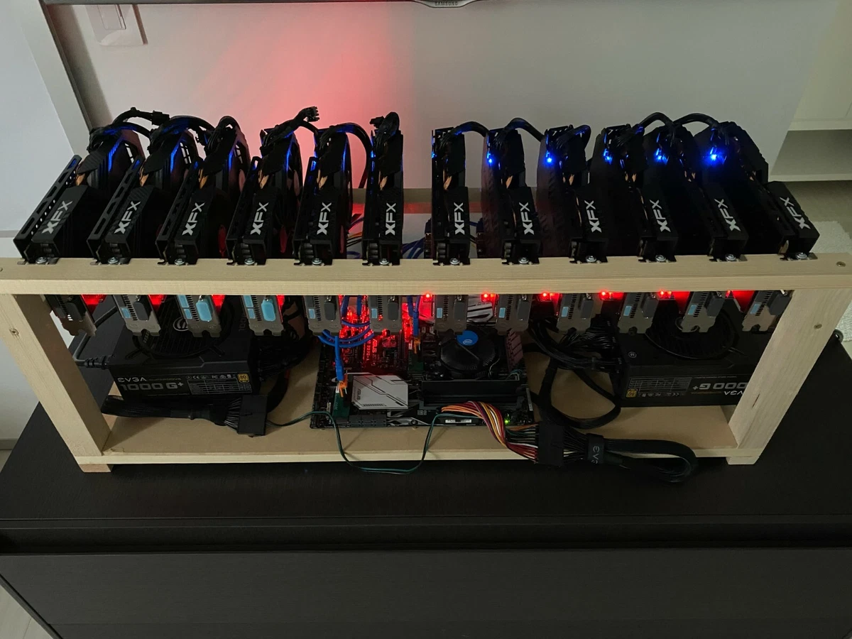 12) RX 580 8GB GPU MINING RIG - 370 MH/S! EASY TO INSTALL! MESSAGE B4 BUY | eBay