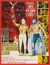 14985.Poster decor.Wall art.Mexico wrestling Santo Blue Demon.Lucha Libre movie