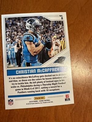 Christian McCaffrey 2018 Panini Score Color Rush #8 Carolina