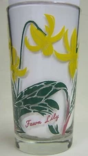 Fawn Lily Peanut Butter Glass Glasses Drinking Kitchen Mauzy 58-1