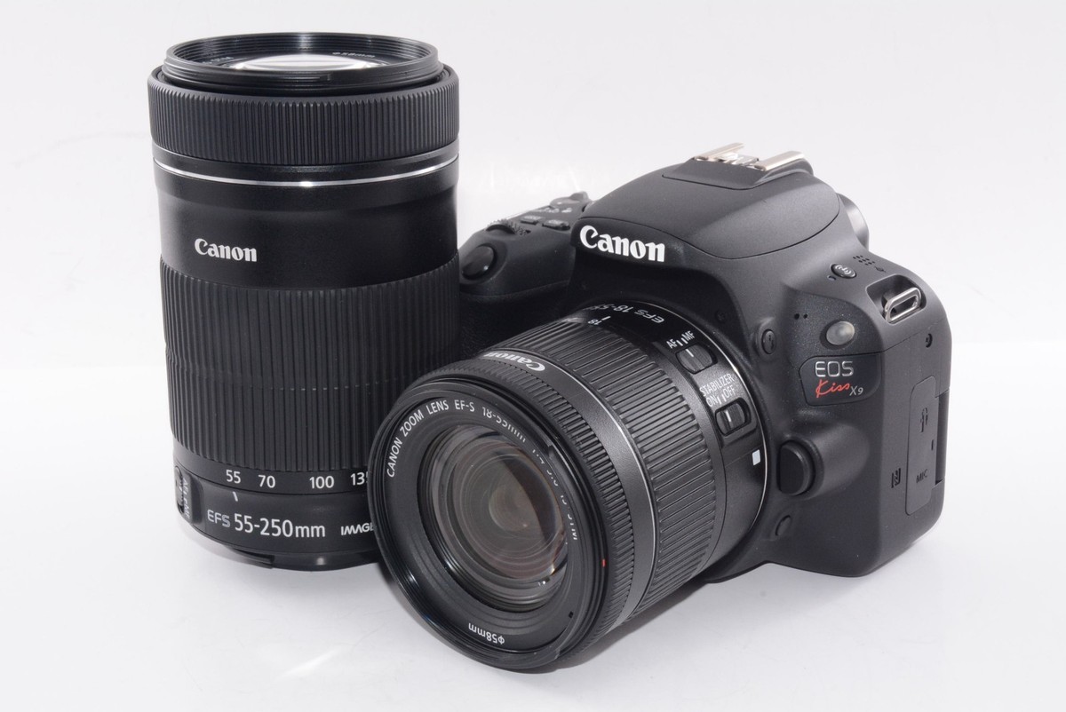 MINT/1348shots]Canon EOS Kiss X9 Black double Lens Kit From JAPAN