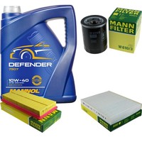Mann Inspektionspaket 5L Mannol Defender 10W-40 FüR Fiat Punto 1.4 Idea 1.2 16V