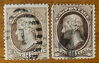 Vintage US Stamps #209,209b Jefferson Bank Notes Used - CV $381