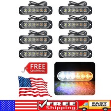 8162432pc 6 Grill Led Side Marker Amber White Strobe Light Bar Kit Tow Truck 8162432pc 6 Grill Led Side Marker Amber White Strobe Light Bar Kit Tow Truck