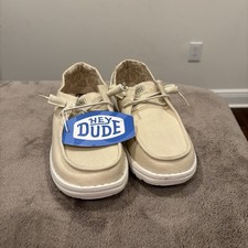 Hey Dude Wendy Stretch Canvas Off White Slip On Shoes Womens 6 Lightweight