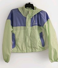 Columbia Packable Green Jacket Windbreaker Lightweight Hooded Outdoor Girls XL