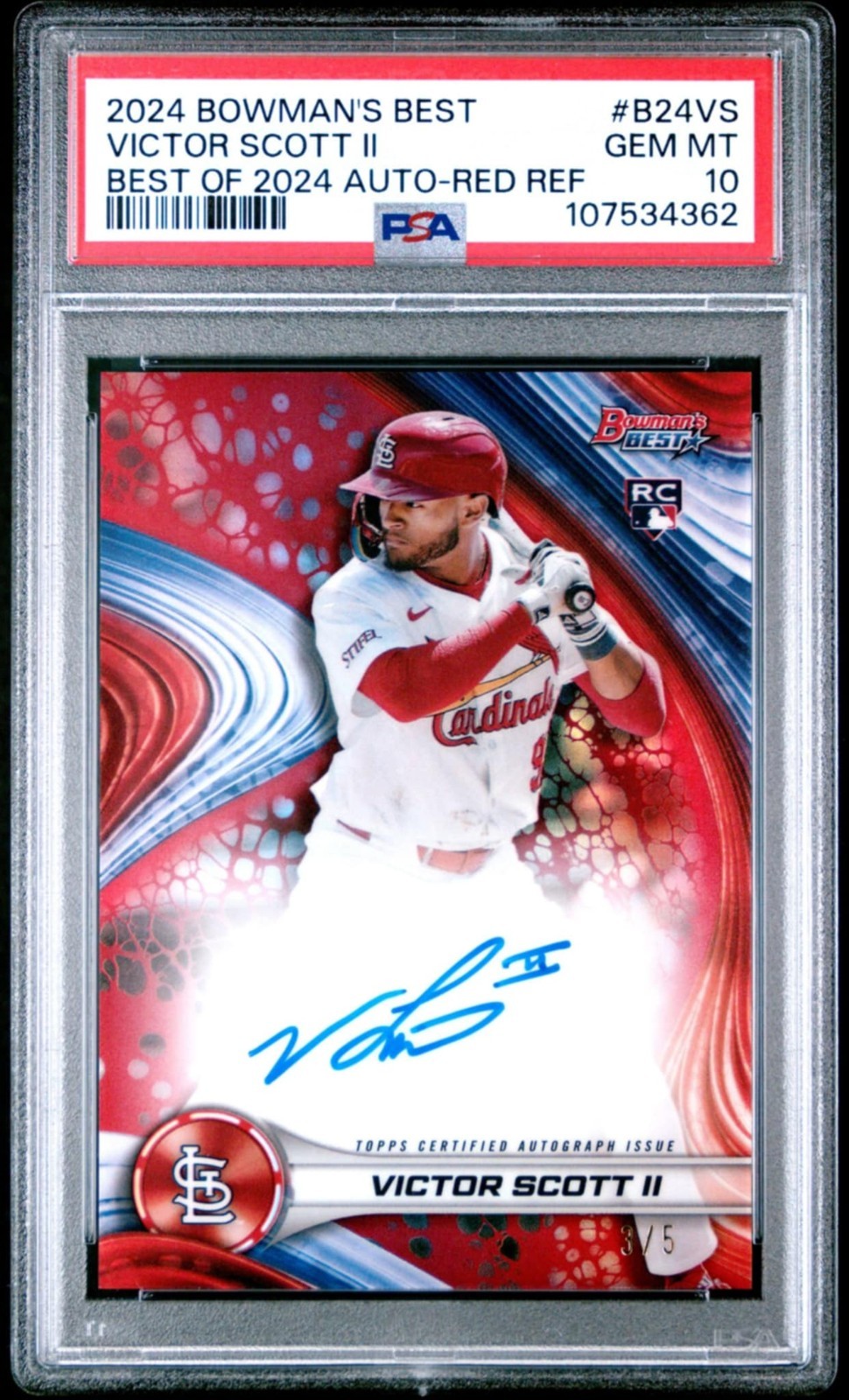 2024 Bowman's Best VICTOR SCOTT II auto /5 SP PSA 10 red Refractor pop 1 💎 