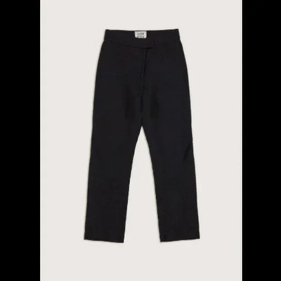 Amor & Rosas Linen Blend Black High Rise Cropped Wide Leg Pants Size Large
