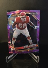 #'d/149 🔥 WILL SHIELDS SP 2025 Panini Prizm Purple Cracked Ice Prizm No. 75 HOF