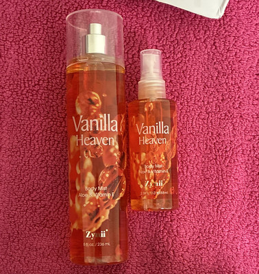 Zyni Vanilla Heaven Body Mist for Women, Aloe & Vitamin E, 8 fl oz + 2.9
