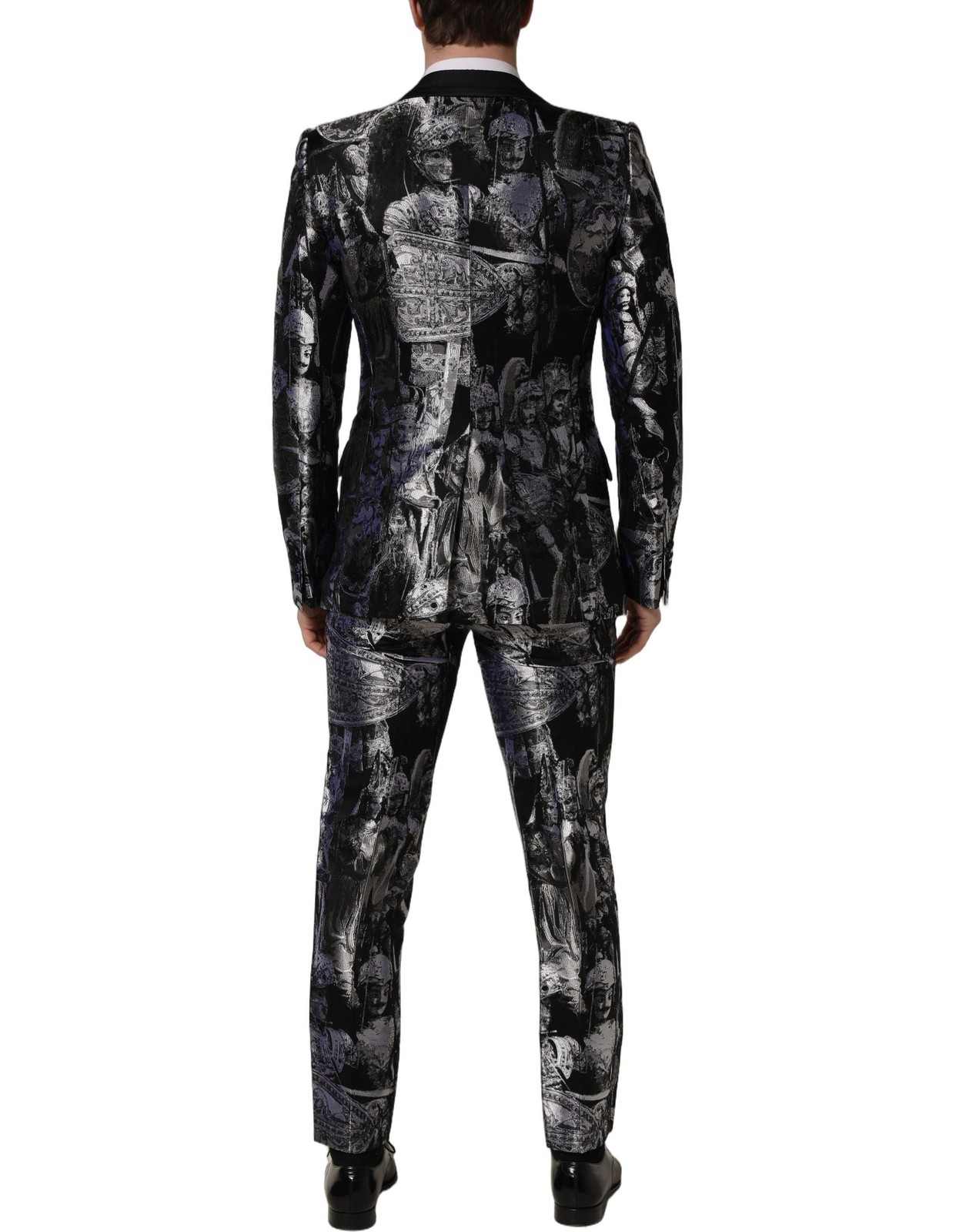 Dolce & Gabbana Black Jacquard Slim Fit Formal 3 Piece Men's Suit image 4