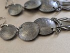 Vintage 70s Peruvian Coin Earrings - Dangle Drop Brass Coins with Dangle Fans — photo 5