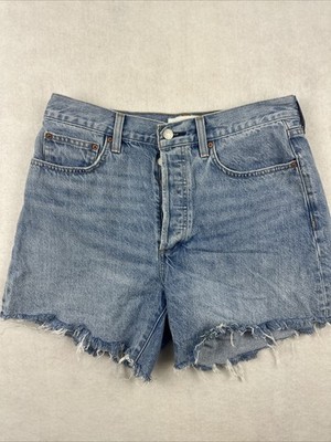 Denim Forum Womens The Ex Boyfriend Shorts Mid Thigh High Rise Denim Size 27