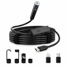 1920P HD Endoscope Camera with Light, Waterproof Borescope for iPhone Android,