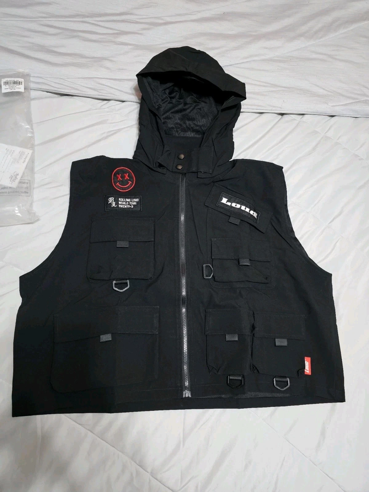 Rolling Loud Music Festival Vest 2XL World Tour 2023 Tactical Pockets Full Zip