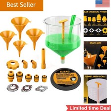 No-Spill Coolant Funnel Kit - 19-Piece Radiator Funnel Burping Kit, Coolant Ble