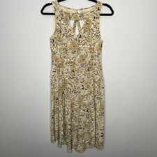 Moulinette Soeurs Daisy Print Cutout Back Midi Dress Womens Size 2 100 Silk