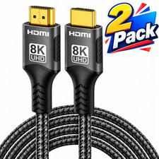 2-pack 8K HDMI 2.1 Cable 48Gbps 6.6ft 4K 120Hz 8K 60Hz HDR10 eARC PS5 Xbox