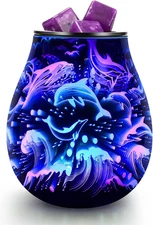 Dolphin Oil Burner 3D Glass Electric Wax Warmer Wax Burner for Scented Wax with