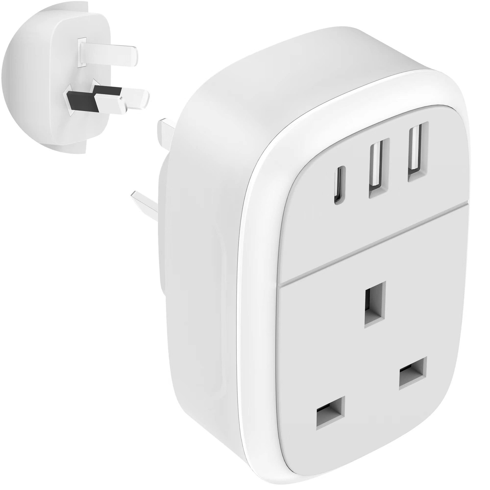 UK to Australia Plug Adapter, Australian China Travel Adaptor Medium, White