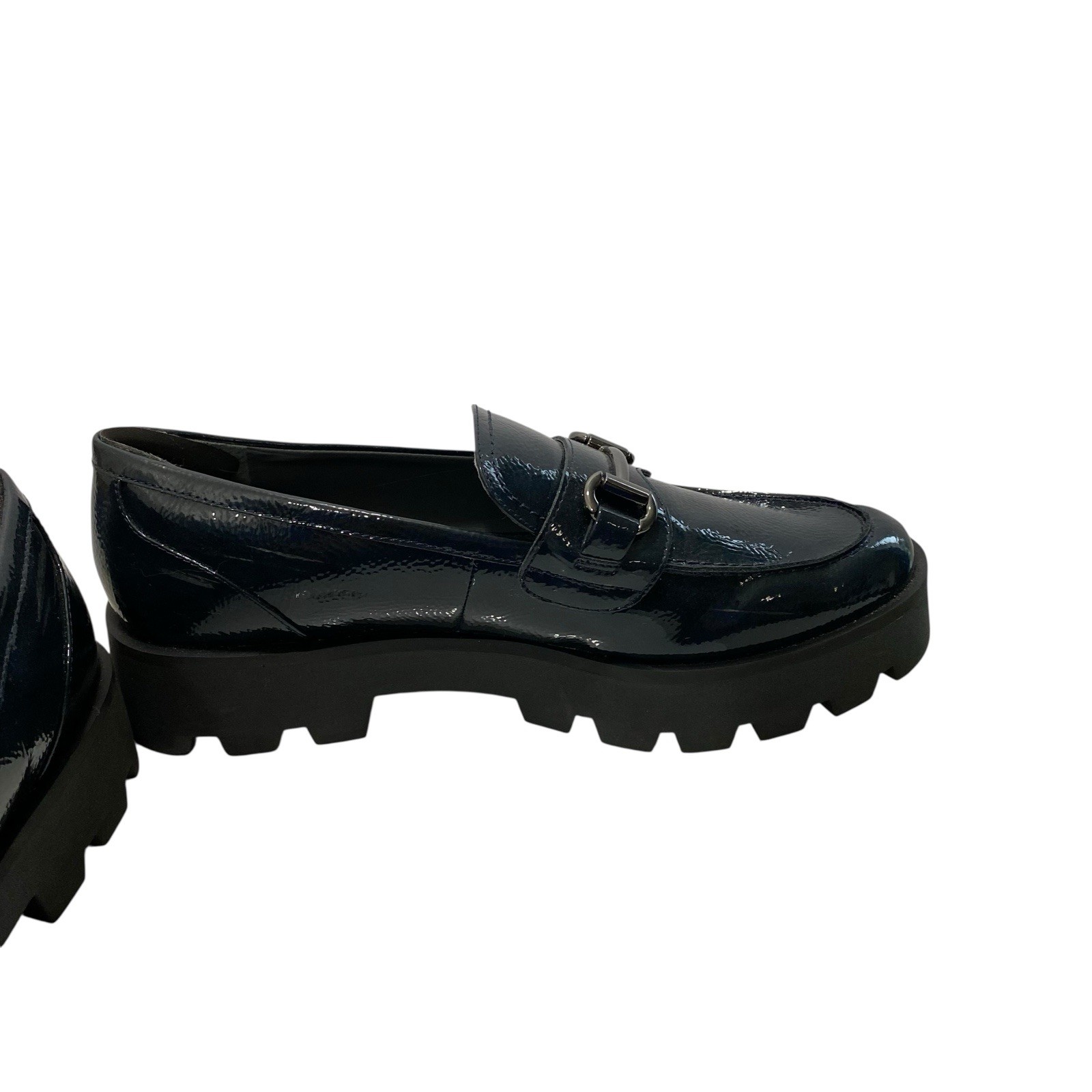 SAOLA Mocassini Franco Sarto in vernice suola a strappo donna 9 5 M blu navy plateau preppy