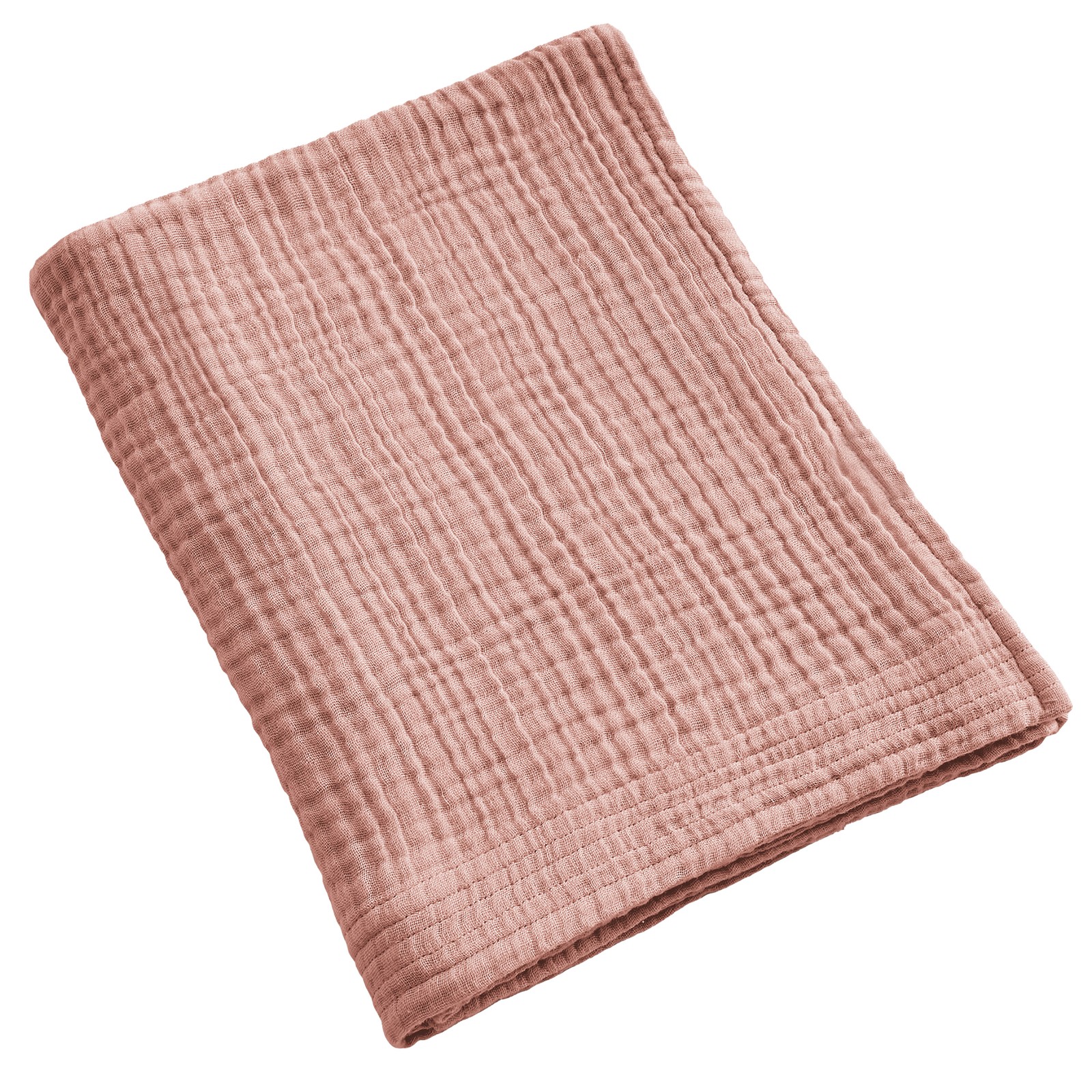Serviette de bain gaze de coton rose grand drap de douche absorbant 90x150