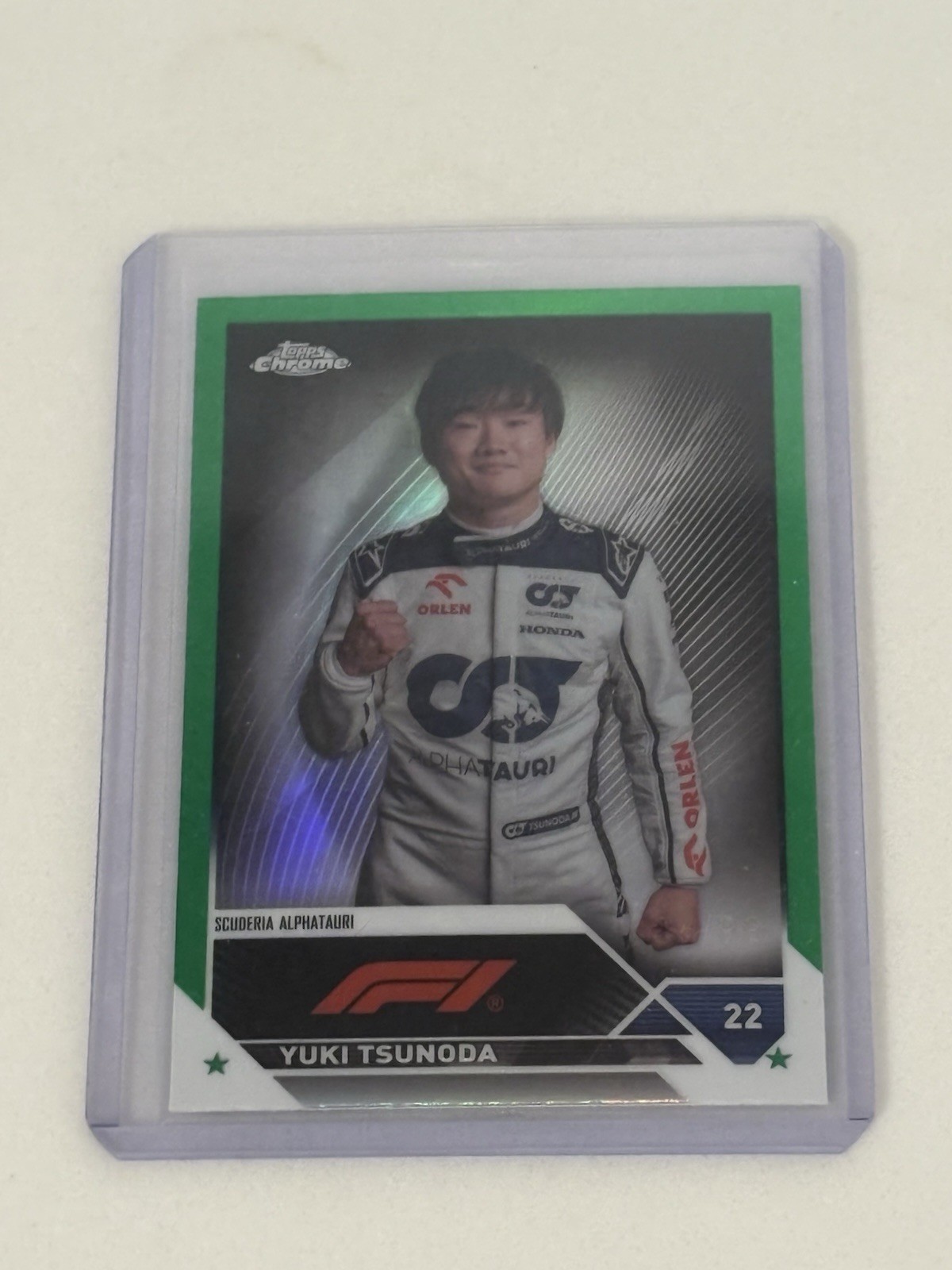 2023 Yuki Tsunoda Green /99 Refractor Topps Chrome #55 Formula 1