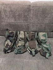 US Military USGI MOLLE II Double Mag Grenade Pouch LOT  M81 Woodland BDU Camo
