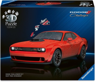 108 Teile Ravensburger 3D Puzzle Iconics Dodge Challenger R/T Scat Pack 12008036