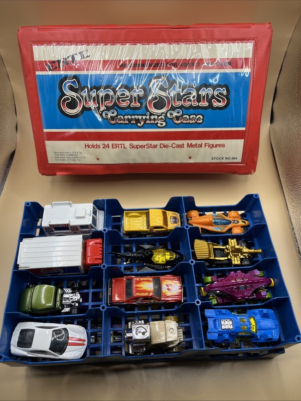 Vintage Diecast Car Case, Lot Of 24 Hotwheels Superstar Pre-owned