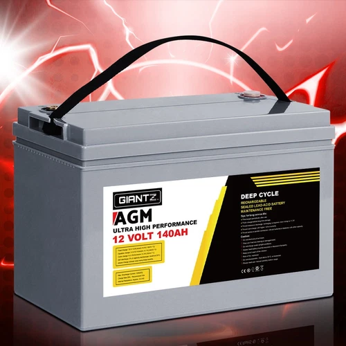 Giantz AGM Deep Cycle Battery 12V 140Ah Box Portable Solar Caravan Camping - Picture 1 of 7