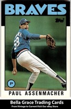 1986 Topps Traded Paul Assenmacher #4T Atlanta Braves MLB Baseball