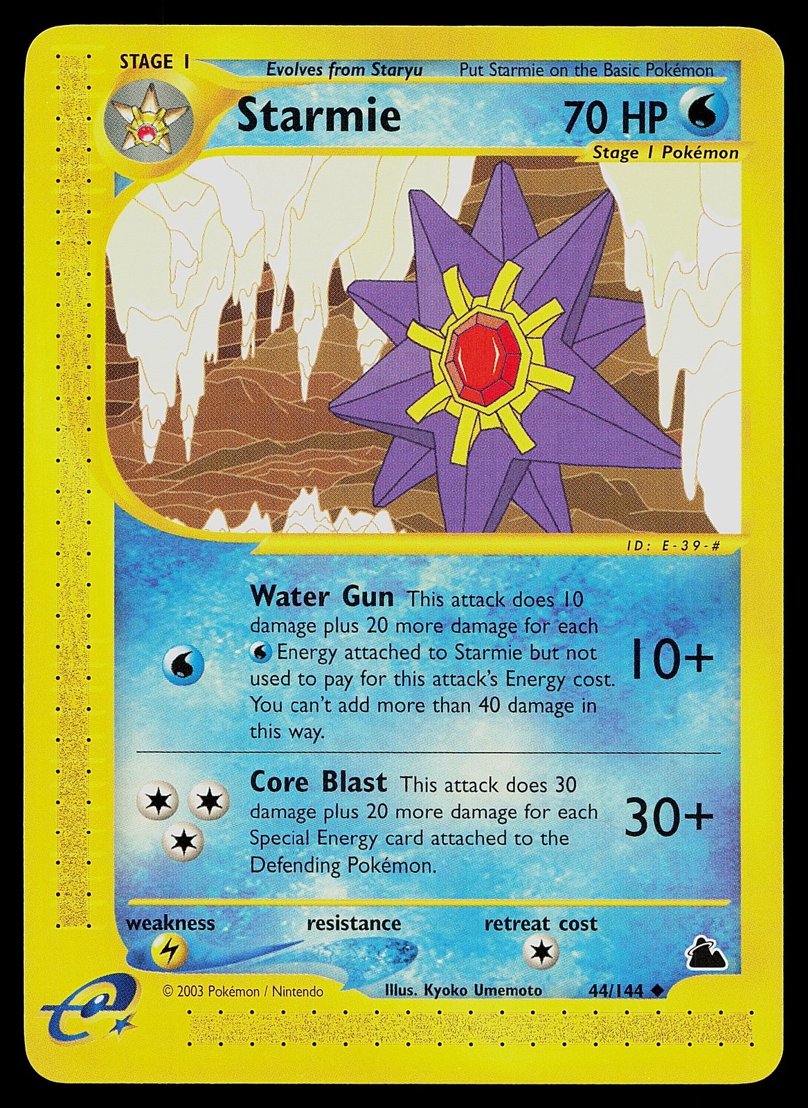Pokemon Card - Starmie Skyridge 44/144 Non Holo