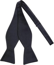 100 Silk Mens Bowtie Self Tie Bow Tuxedo Wedding Solid Black