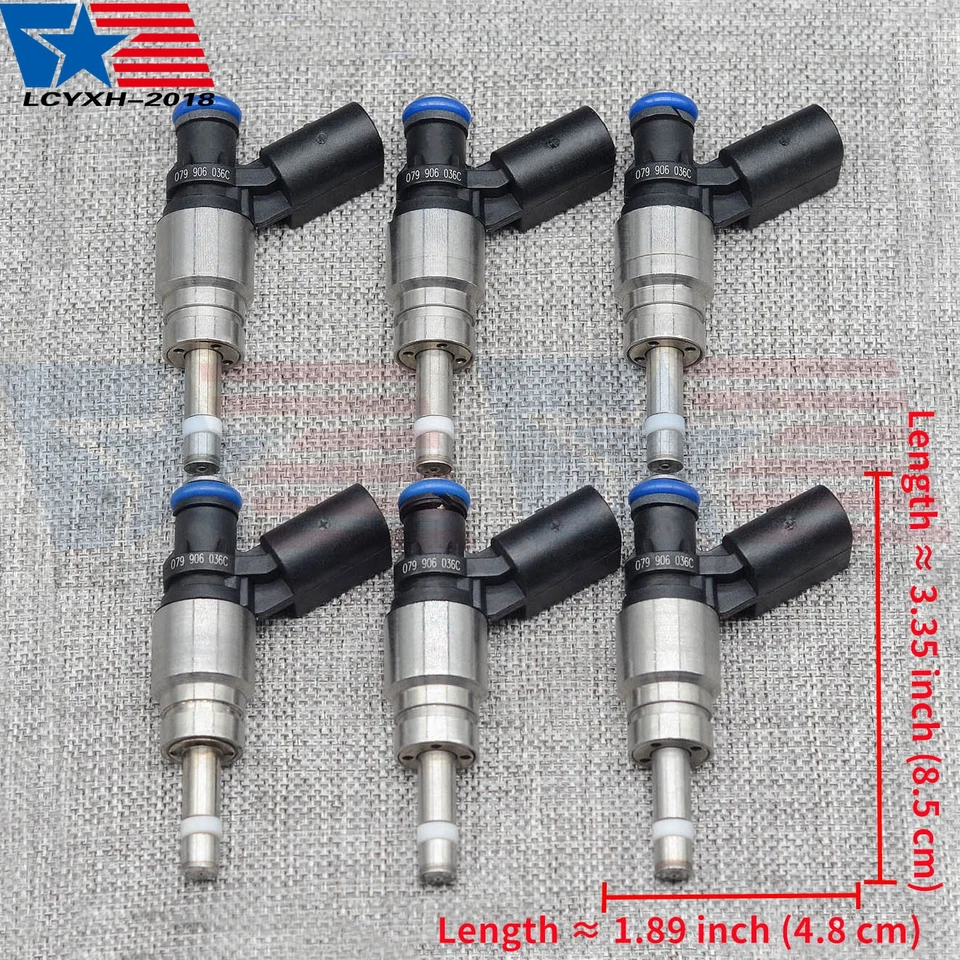 Inyectores de combustible 6 piezas para Audi A4 A5 A6 Q5 2008-2011 3,2 L V6 06E906036E 079906036C Foto 2 de 4