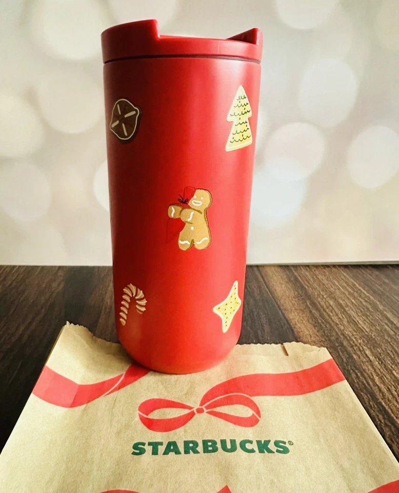 🎄NUEVO CON ETIQUETAS Starbucks 2025 Holiday Red Gingerbread Galleta Vaso SS ¡DIFÍCIL DE ENCONTRAR!!🎄 Foto 2 de 4