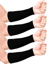 2 Pairs Cut Resistant Sleeves Bite-Proof Arm Protectors Arm 22 cm Black