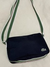 Lacoste Black Canvas Crossbody Shoulder Bag - Unisex