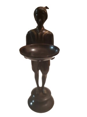 Blackmore Bronze Statue  Servant Boy Holding Bowl Wearing Turban Butler 10.5'' 