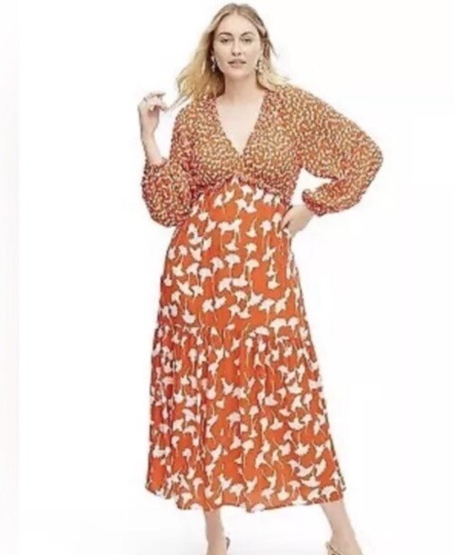 NWT Women's Long Sleeve Ginkgo Cherry Tomato Maxi Dress DVF x Target Size XXS | eBay NWT Women's Long Sleeve Ginkgo Cherry Tomato Maxi Dress DVF x Target Size XXS | eBay