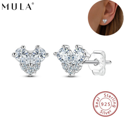 MULA Sparkling Love Moissanite Ohrringe 925 Sterling Silber Frauen Schmuck