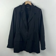 Elie Tahari Linen Blend Black Classic Minimal...