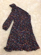 New J Crew One-shoulder Dress in Kaleidoscope Star Print Indigo Multi Sz 2 H2660