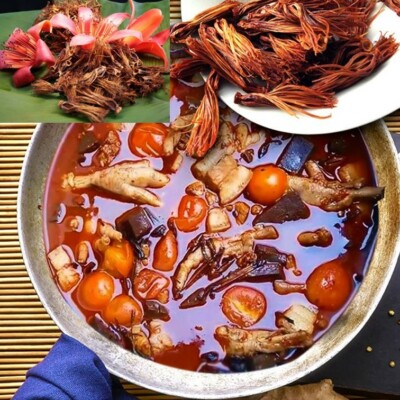 Dried Red Cotton Tree Flowers Bombax Dok Ngeaw Northern Thai Food Herb 100g