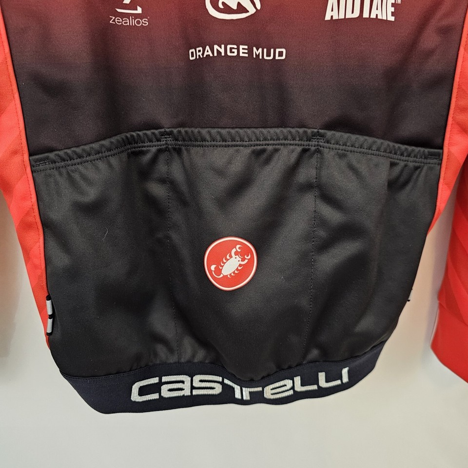 Castelli Cycling Jacket Red Team TBT Full Zip Poly Scorpion Logo Small