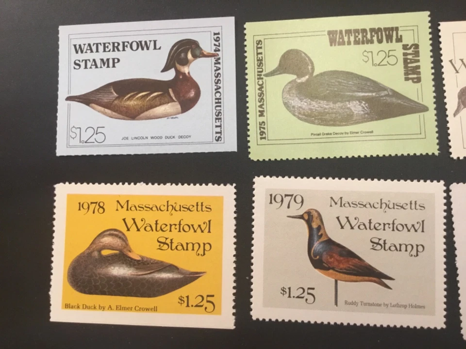 ICOLLECTZONE US 1974-85 Massachusetts #1-12 CV $180 XF NH - Image 2 of 4