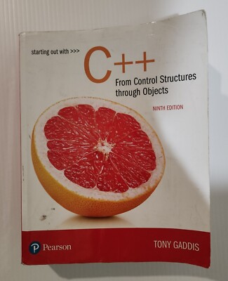 Starting Out With C++ From Control Structures Through Objects Gaddis Pearson...