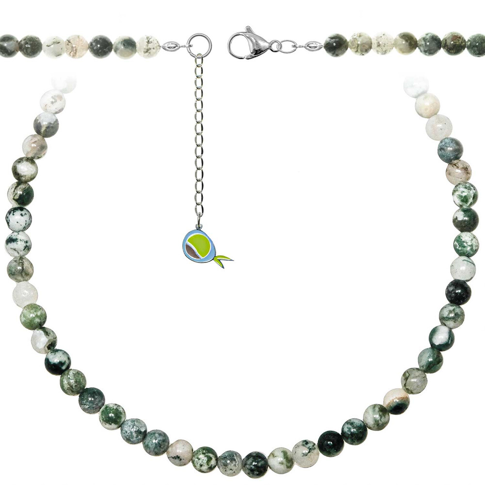 Collier agate arbre perles 6 mm, le bijou bohème pour vos séances de yoga
