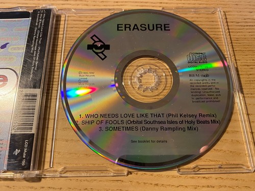 ERASURE "WHO NEEDS LOVE (LIKE THAT)" 1992 MUTE RECORDS 3 REMIX CD SINGLE SWEDEN` - Picture 12 of 12